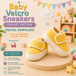 Baby Velcro Sneakers Crochet Pattern PDF, Cute Baby Booties Crochet Pattern, Beginner Baby Shoes Tutorial, Digital Download Crochet Pattern
