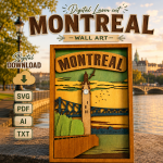 Montreal SVG 3D, 8 Layers Art, Plywood Cut File