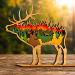 Deer SVG, 3D Layered Mandala, Woodland Animal, Glowforge Laser Art - Image 2