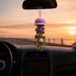 Rose Jellyfish Crochet Pattern PDF, Floral Amigurumi Pattern, Car Hanging Charm, Rear View Mirror Accessory - Image 7