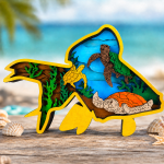 Goldfish SVG Sea Turtle 3D Layered Silhouette, Ocean River Life Cut File - Image 2