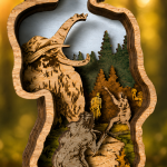 Caveman SVG 3D Layered Silhouette, Barbarian Neanderthal, Laser Cut 8 Layer Primitive Man - Image 4