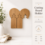Cutting Boards with Holders Bundle Laser Cut Files | Kitchen Board Stand SVG | Wooden Chopping Board Rack DXF | CNC Glowforge File PDF EPS - Image 10
