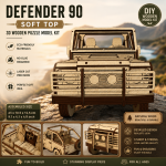 Defender 90 Soft Top Wooden Model Kit | 3D Laser Cut DIY Puzzle | Classic Off-Road Car | Digital SVG DXF PDF AI EPS Files - Image 2