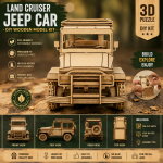 Land Cruiser Jeep Car Wooden Model SVG | 3D Puzzle Laser Cut Files | CNC DXF Glowforge LightBurn Cricut DIY MDF Template - Image 2