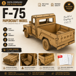 Ford F-75 Papercraft Template SVG PDF | DIY Cardboard Pickup Truck Model | Printable 3D Paper Craft | Instant Download - Image 2