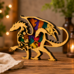 Layered Dragon SVG Mandala Art, Plywood Laser Cut - Image 3