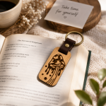 Mushroom Wooden Keychain SVG | Laser Cut Keychain File | Glowforge SVG | Nature Inspired Wood Key Fob Design | Digital Download - Image 2