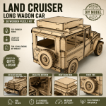Land Cruiser Long Wagon Car 3D Wooden Puzzle SVG | DIY Laser Cut Model | CNC Wood Kit | Glowforge Files | Digital Download - Image 2