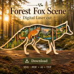 Fox SVG 3D Layered Mandala, Woodland Animal Cut File, Glowforge Laser Cut 6 Layer