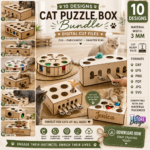 Cat Toy Boxes Laser Cut Bundle SVG | Interactive Cat Puzzle Toy CNC Files | Glowforge xTool Cricut Templates