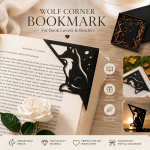 Wolf Corner Bookmark | Metal Page Marker for Book Lovers | Unique Reading Gift