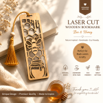 Bee & Honey Wooden Bookmark SVG | Laser Cut Bookmark File | Honeycomb Book Lover Gift | CNC & Glowforge Digital Download