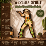 4x Cowboy Bundle 3D Multilayer Wooden Western Engraved Laser Cut File, Decoration Ornament Glowforge Svg Dxf Eps Jpg Pdf Png Xtool File - Image 2