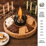 S’mores Station Tray Laser Cut Bundle, Camping Treat Holder SVG, Marshmallow Bar CNC Template, DXF PDF EPS - Image 5
