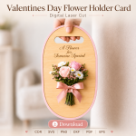 Valentine Gift Card Holder SVG | Flower Display Card Laser Cut File | Digital Download - Image 8