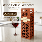 Wooden Wine Gift Box SVG | Laser Cut Wine Bottle Holder Template | Digital Download - Image 8