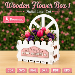 Flower Gift Box SVG | Wooden Floral Display Box | Digital Download | CDR SVG PNG DXF PDF EPS - Image 8
