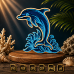 Ocean Life Laser Cut Files, SVG DXF PDF Bundle, Marine Animal Wall Art, DIY Wooden Decor - Image 7
