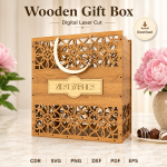 Wooden Gift Box Laser Cut File | Keepsake Box SVG Template | CDR SVG PNG DXF PDF EPS | Digital Download - Image 8