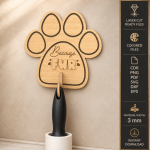 Pet Hair Roller Holder Laser Cut SVG Bundle | Lint Roller Organizer CNC Files | Pet Fur Remover Stand Template | Dog Cat Hair Cleaner Holder | Glowforge Ready Digital Download - Image 7