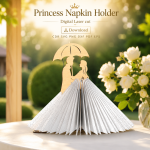 Princess Napkin Holder Laser Cut File | SVG Template | Digital Download | CDR SVG PNG DXF PDF EPS - Image 8