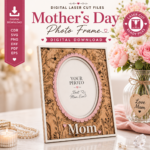 Mother's Day Picture Frame SVG Bundle, Laser Cut Photo Holder Files, Pe - Image 7