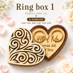 Ring Box Laser Cut File | Wedding Ring Holder SVG | Digital Download - Image 8