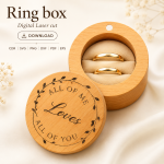 Ring Box 1 Laser Cut File | Wedding Ring Holder SVG | Digital Download - Image 8