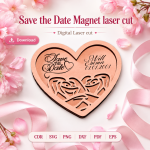 Save the Date Magnet Laser Cut File | Wedding Favor SVG | Digital Download - Image 8