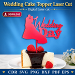 Wedding Cake Topper Laser Cut File | SVG Template | Digital Download | CDR SVG PNG DXF PDF EPS - Image 8