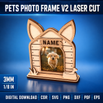 Pets Photo Frame Laser Cut SVG | Dog Cat Picture Frame CNC Files | Pet Memorial Photo Holder | Wooden Animal Frame Digital Download - Image 7