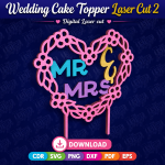 Wedding Cake Topper Laser Cut File | SVG Template | Digital Download | CDR SVG PNG DXF PDF EPS - Image 8