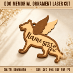 Dog Memorial Ornament SVG Laser Cut File | Pet Loss Keepsake Ornament | Personalized Dog Remembrance Decor | Rainbow Bridge Memorial Gift | CNC Glowforge Digital Download - Image 7