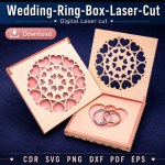 Wedding Ring Box Laser Cut File | Ring Holder SVG Template | Digital Download - Image 8