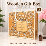 Wooden Gift Box Laser Cut File | SVG Template | Digital Download | CDR SVG PNG DXF PDF EPS - Image 8