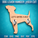 Dog Leash Hanger Laser Cut File | Pet Leash Holder SVG | Dog Wall Hook CNC Template | Paw Print Key Holder DXF PDF EPS Digital Download - Image 7
