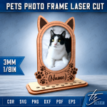 Pet Photo Frame Laser Cut File | Dog Cat Picture Frame SVG | Pet Memorial Frame DXF | Wooden Pet Portrait CNC Template - Image 7