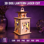 3D Dog Lantern Laser Cut SVG | Wooden Puppy Lamp Files | Pet Night Light CNC Template | Dog Lover Gift DXF EPS PDF Download - Image 8