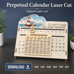 Perpetual Calendar SVG | Laser Cut Wooden Desk Calendar Template | Digital Download - Image 8