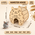 Hamster House Laser Cut SVG | DIY Wooden Pet Hideout | Small Animal Cage Decor DXF - Image 7
