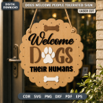 Dogs Welcome People Tolerated Sign SVG | Funny Dog Lover Laser Cut File | Pet Door Sign DXF CNC - Image 7