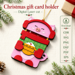 Christmas Gift Card Holder SVG | Wooden Gift Card Holder Laser Cut File - Image 10