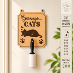 Pet Hair Roller Holder Digital File, Dog Cat Lint Roller Stand SVG, Pet Grooming Organizer Laser Cut DXF PDF EPS PNG - Image 7