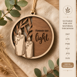 3D Memorial Ornaments Bundle Laser Cut Files | Remembrance Angel Ornament SVG DXF | Memorial Keepsake Christmas Decor | CNC Glowforge Digital Download - Image 7