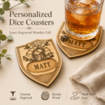 DND Dice Coasters SVG, Laser Cut Drink Coaster Template, Board Game Gift Digital File DXF PDF - Image 7