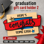 Graduation Money Holder SVG | Laser Cut Graduation Gift Card Holder | Digital Download - Image 8