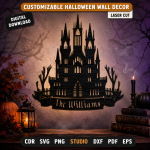 Custom Halloween Wall Sign SVG | Personalized Haunted Decor Laser Cut File | Spooky Home Wall Art DXF PDF Digital Download - Image 7
