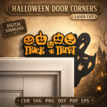 Halloween Door Corners Laser Cut Files | Spooky Door Frame Decor SVG DXF PDF | Haunted House Halloween CNC Template - Image 7