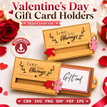 Valentine Gift Card Holder SVG | Valentine's Day Laser Cut File | Digital Download - Image 8